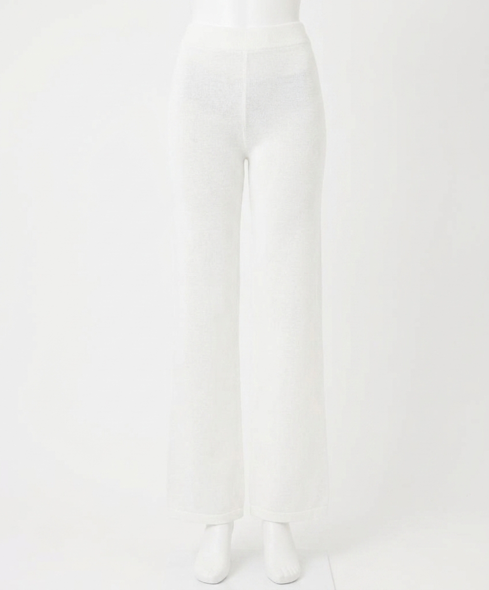 NEW FRENCH KYSS knit wide leg pant in ivory